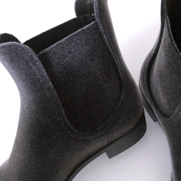 Lemon Jelly rubber boots ☂️ charcoal grey velvet texture! Sz 38 - Picture 7 of 8